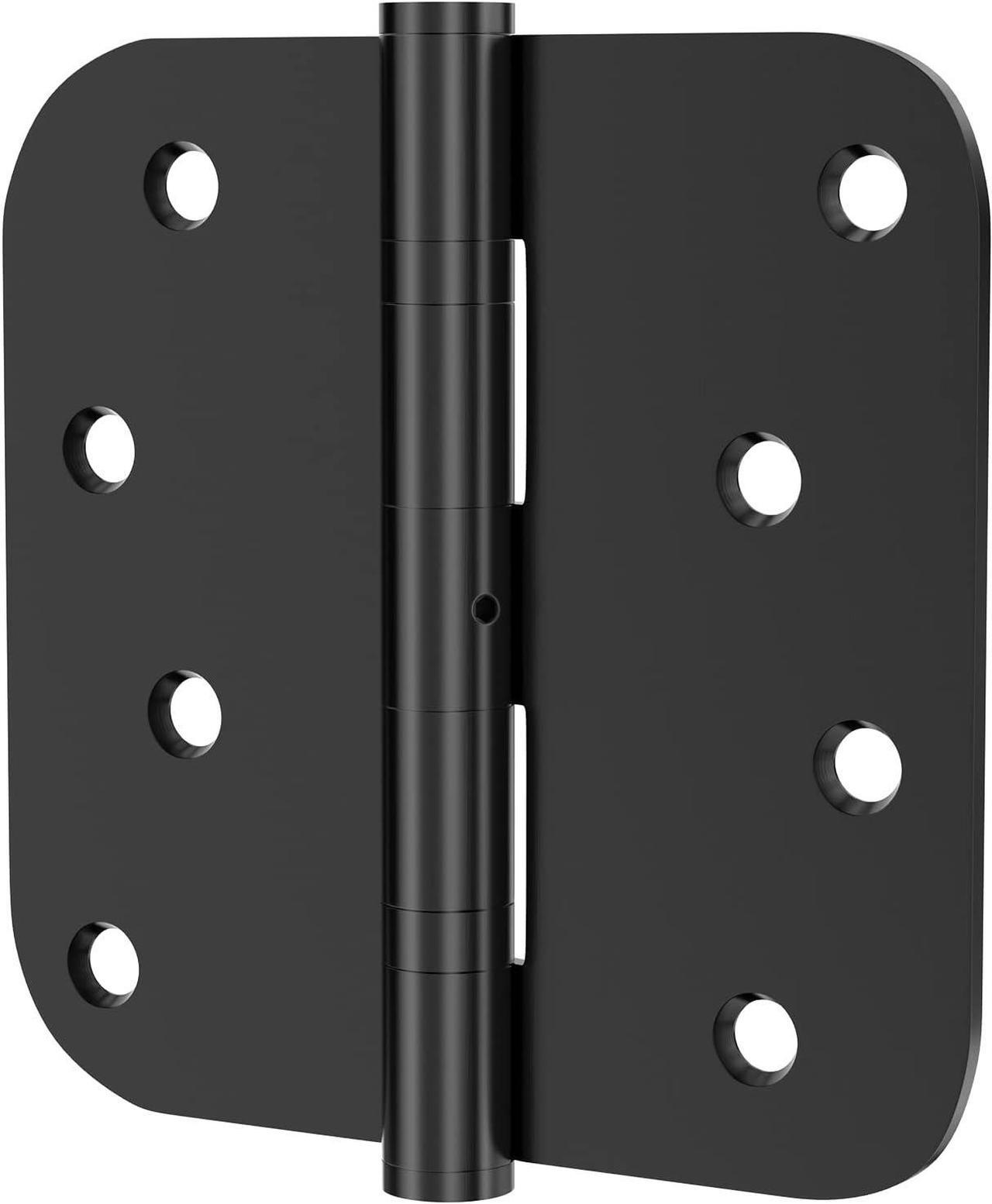 Main image of Hinges 4'' Black Stainless Steel Hinges 4 Inch Interior & Exterior Door Hinges for Left & Right Doors Ball Bearing Nrp Hinges Heavy Duty Door Hinge with 5/8" Radius Corners 2 Pack-Non Removable Pin