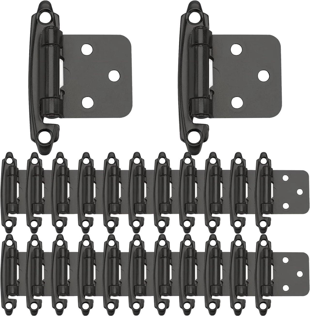 Alt view image 6 of 6 - Cabinet Hinges, 20 Pack 10 Pairs 3/8 Inch Inset Cabinet Door Hinges Brushed Nickel Semi-Concealed Self-Closing Hinges for Home Hotel School RV Cabinet Kitchen Cabinets Shoe Cabinets Bathroom Cabinet