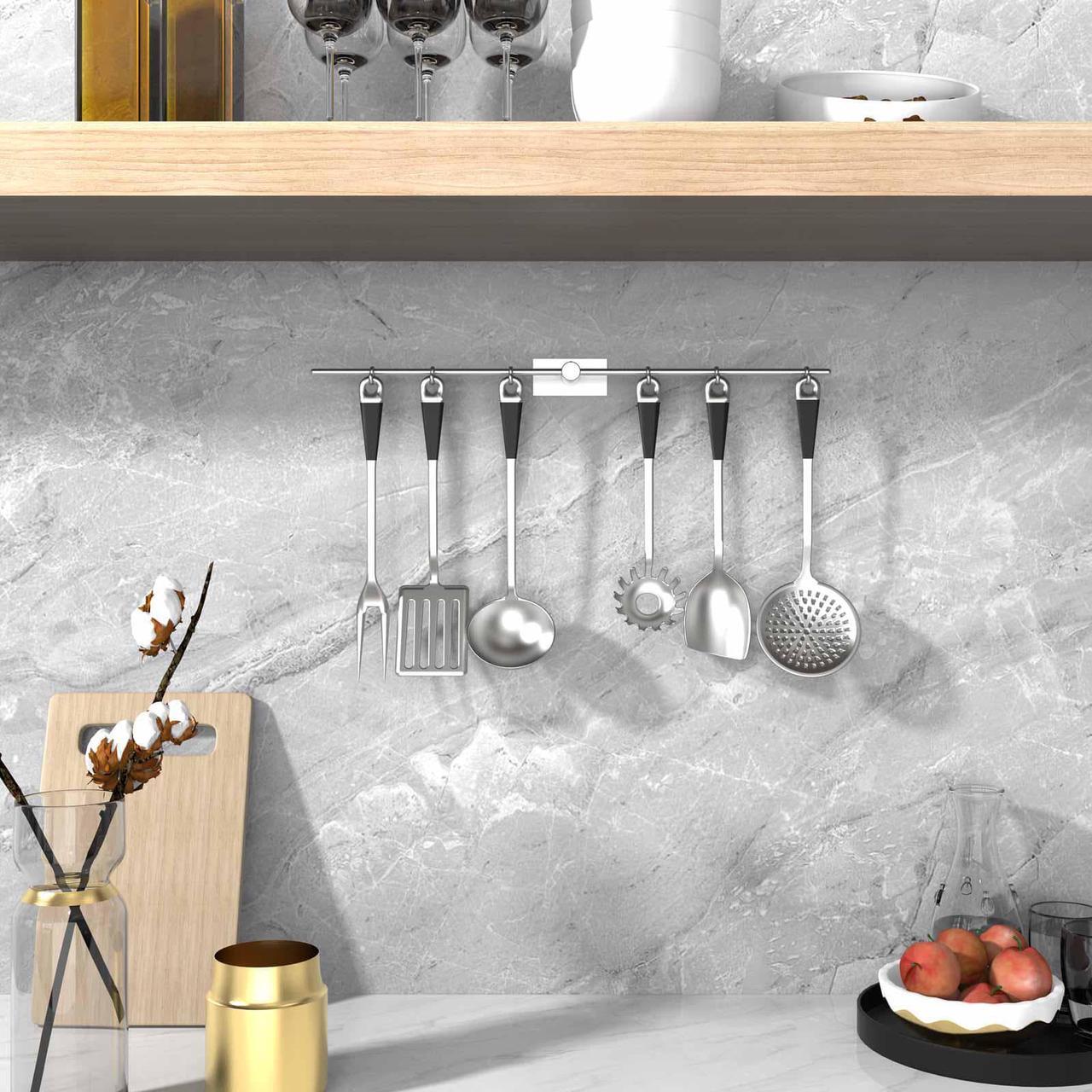 Alt view image 3 of 7 - Towel Bar, No Drilling Towel Rack, Bathroom Wall Mount Self Adhesive Towel Rail, 304 Stainless Steel Brushed Towel Holder Length 23.6 inch, Left and Right Length Adjustable, for Bathroom and Kitchen