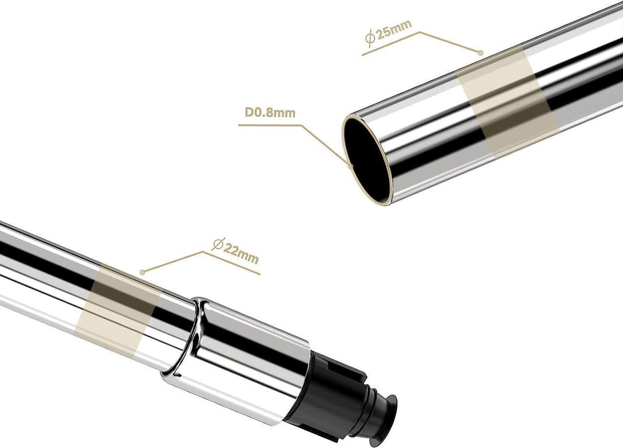 Alt view image 5 of 7 - Misounda Shower Curtain Rod,Stainless Steel Retractable Shower Rod, Drilling Install, For Bathroom, Bathtub, Cloakroom, Dressing Room,Etc. (L Shape, 35.5-47 x 43.3-66 Inch)