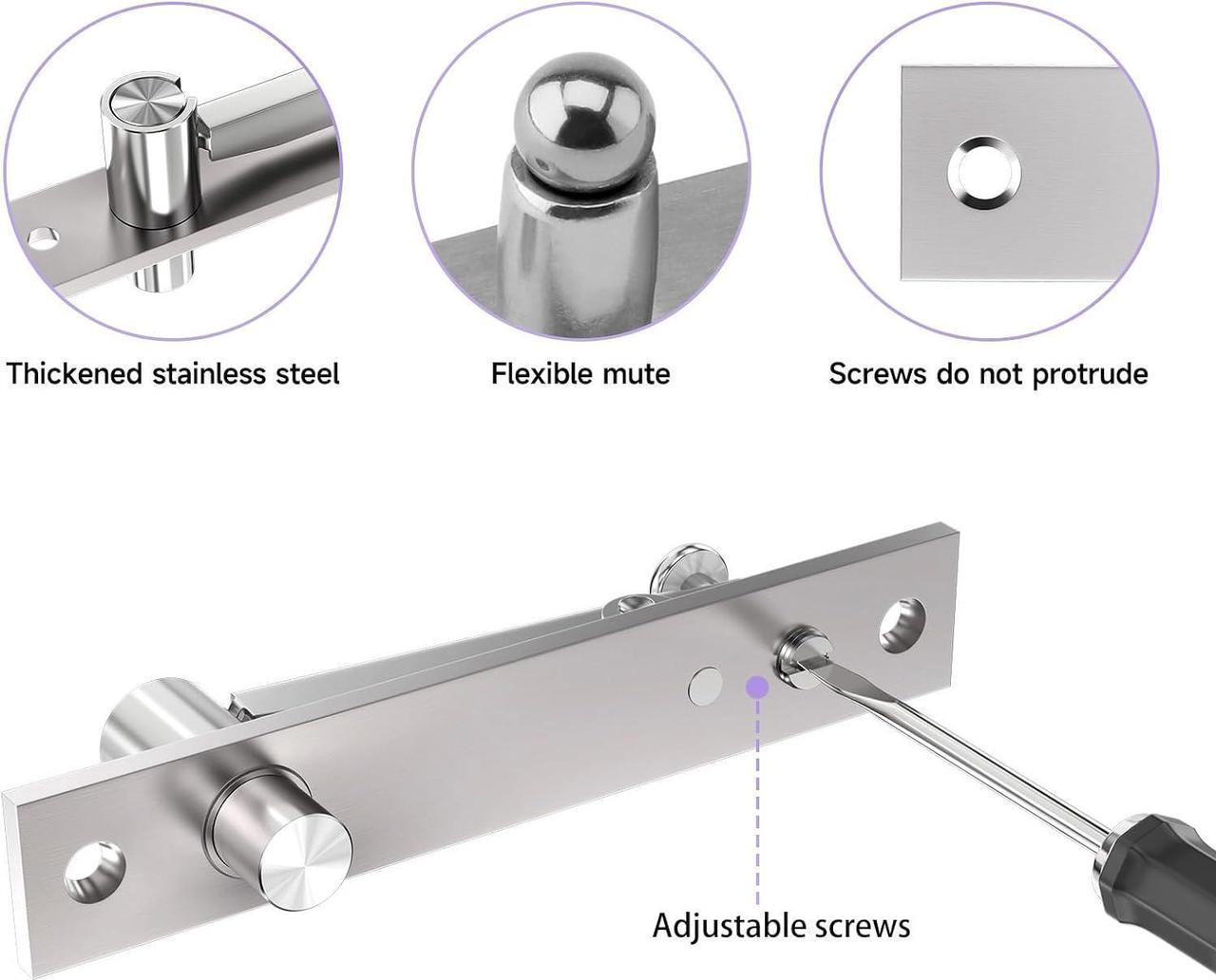 Alt view image 5 of 7 - Pivot Hinges, Heavy Duty Hinges for Doors 360 Degree Shaft Stainless Steel Hidden Door Hinge with Screws Invisible Pivot Door Hardware