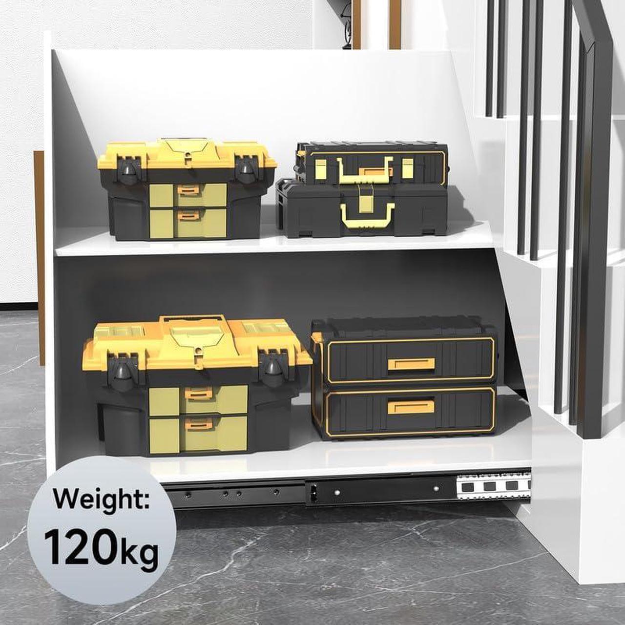 Alt view image 4 of 7 - Drawer Slides 24 inch Undermount Heavy Duty Drawer Slides 1 Pair Full Extension Drawer Slides with Ball Bearing Hidden Bottom Mounted Drawer Slides 265lb Load Capacity