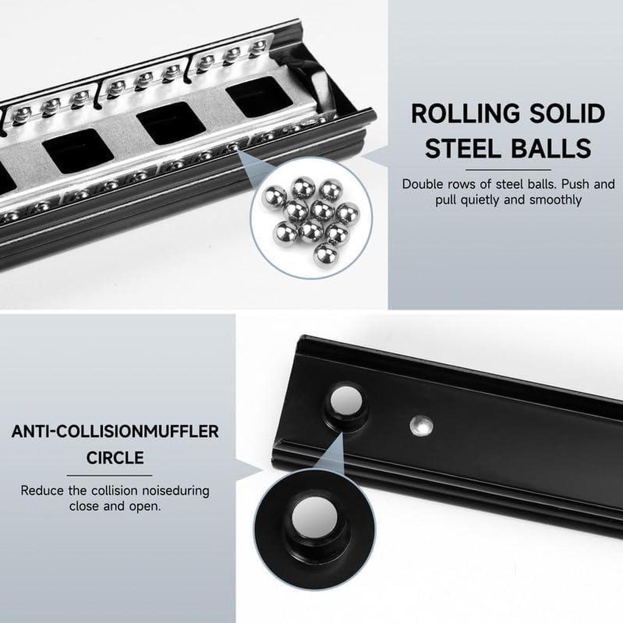 Alt view image 5 of 7 - Drawer Slides 24 inch Undermount Heavy Duty Drawer Slides 1 Pair Full Extension Drawer Slides with Ball Bearing Hidden Bottom Mounted Drawer Slides 265lb Load Capacity