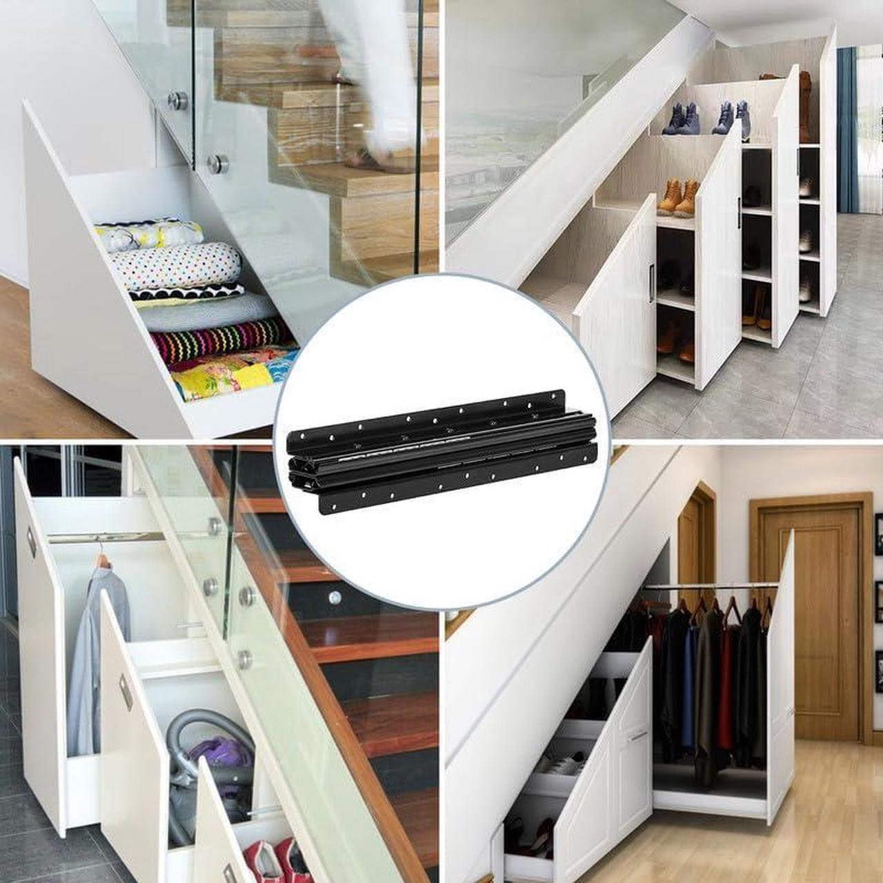 Alt view image 6 of 7 - Drawer Slides 24 inch Undermount Heavy Duty Drawer Slides 1 Pair Full Extension Drawer Slides with Ball Bearing Hidden Bottom Mounted Drawer Slides 265lb Load Capacity