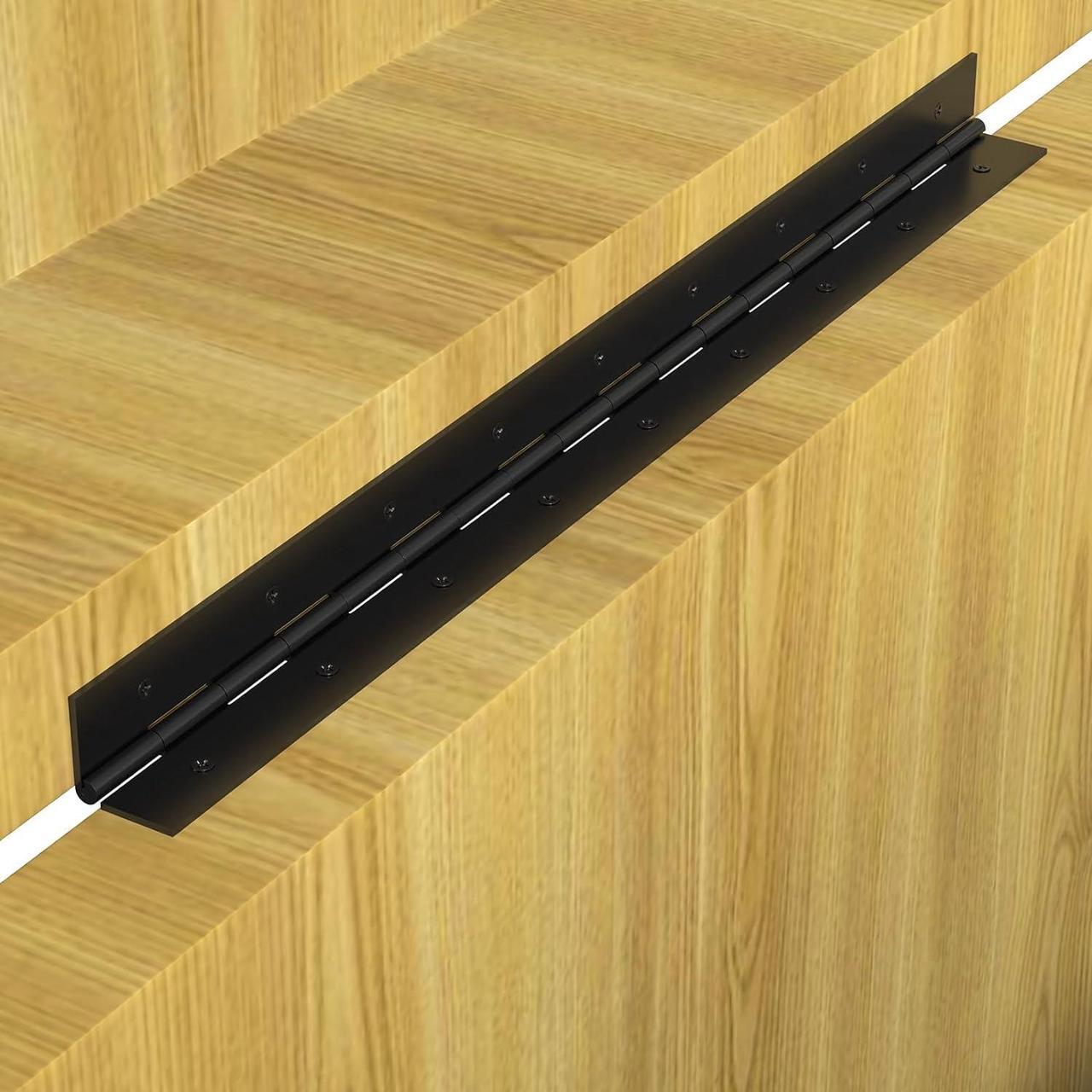 Alt view image 3 of 7 - Piano Hinge 18 Inch 304 Stainless Steel Hinge 2pcs Heavy Duty Piano Hinge 0.06" Leaf Thickness 1.2'' Open Width Continuous & Piano Hinges Continuous Hinge with Holes for Cabinets Boat Marine Door