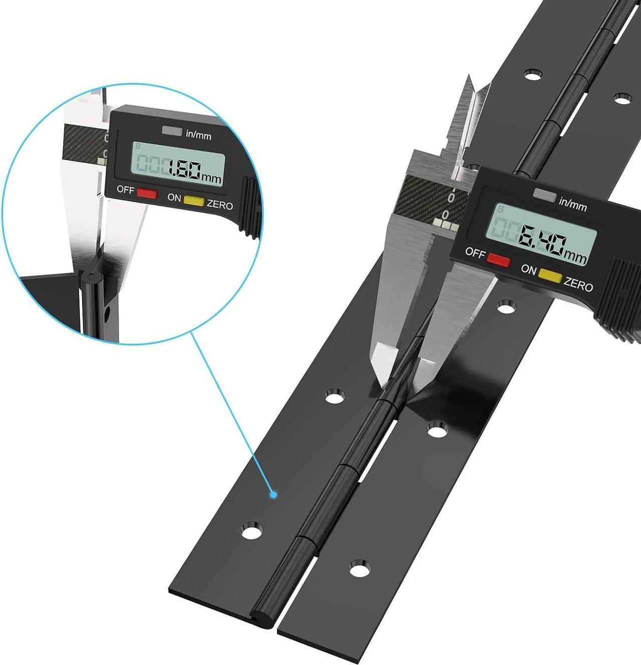 Alt view image 4 of 7 - Piano Hinge 18 Inch 304 Stainless Steel Hinge 2pcs Heavy Duty Piano Hinge 0.06" Leaf Thickness 1.2'' Open Width Continuous & Piano Hinges Continuous Hinge with Holes for Cabinets Boat Marine Door