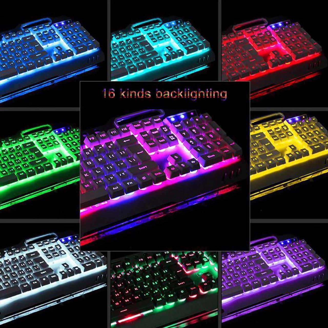 Alt view image 5 of 7 - Wired Gaming Keyboard Set Mechanical feel RGB Backlit Modes Waterproof Wired Game Keyboard For PC Desktop office