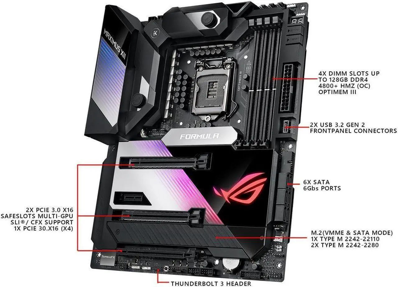Alt view image 3 of 5 - ASUS ROG MAXIMUS XII FORMULA LGA 1200 ATX Intel Motherboard