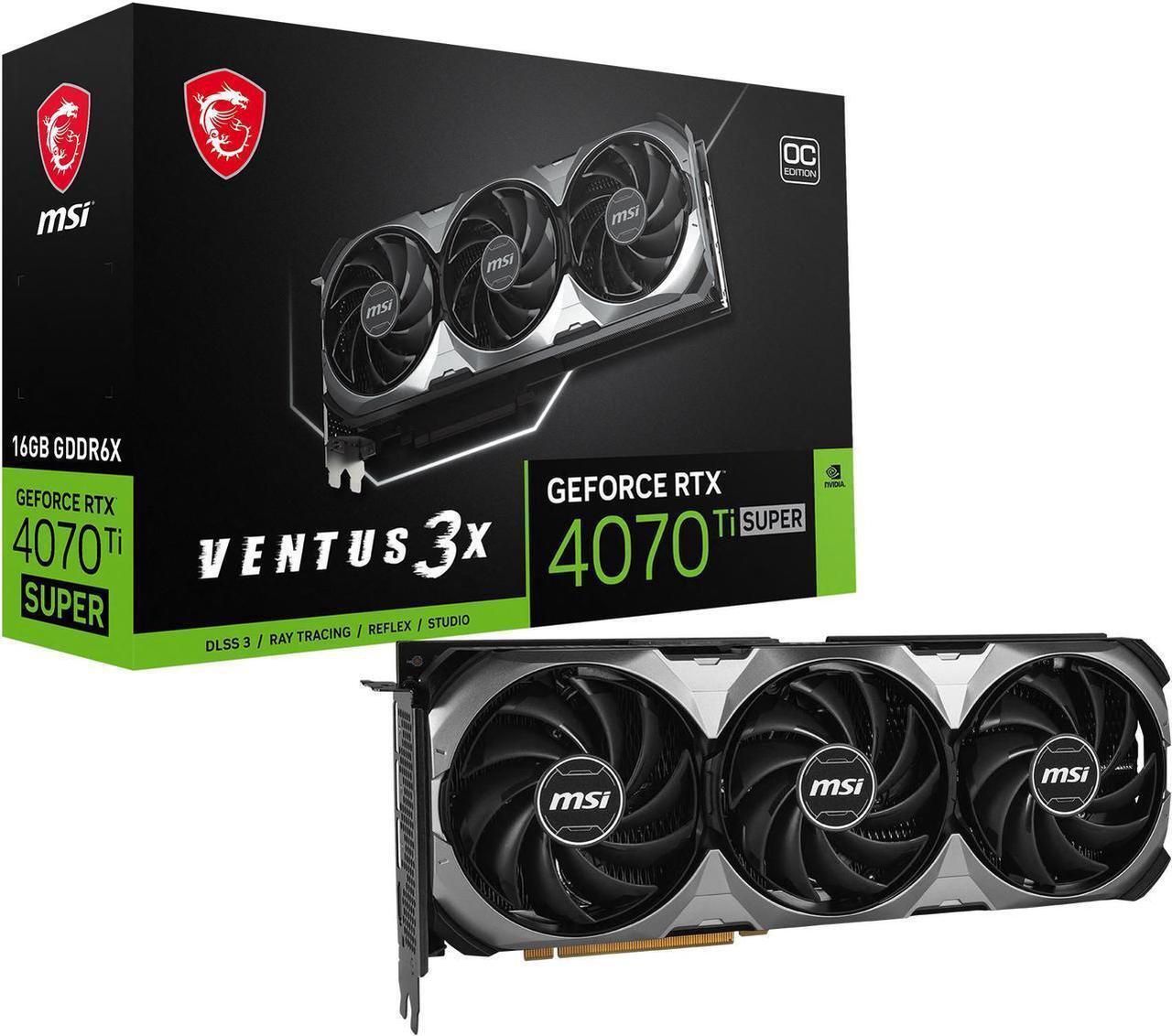 Main image of MSI Ventus GeForce RTX 4070 Ti SUPER Video Card RTX 4070 Ti SUPER 16G VENTUS 3X OC