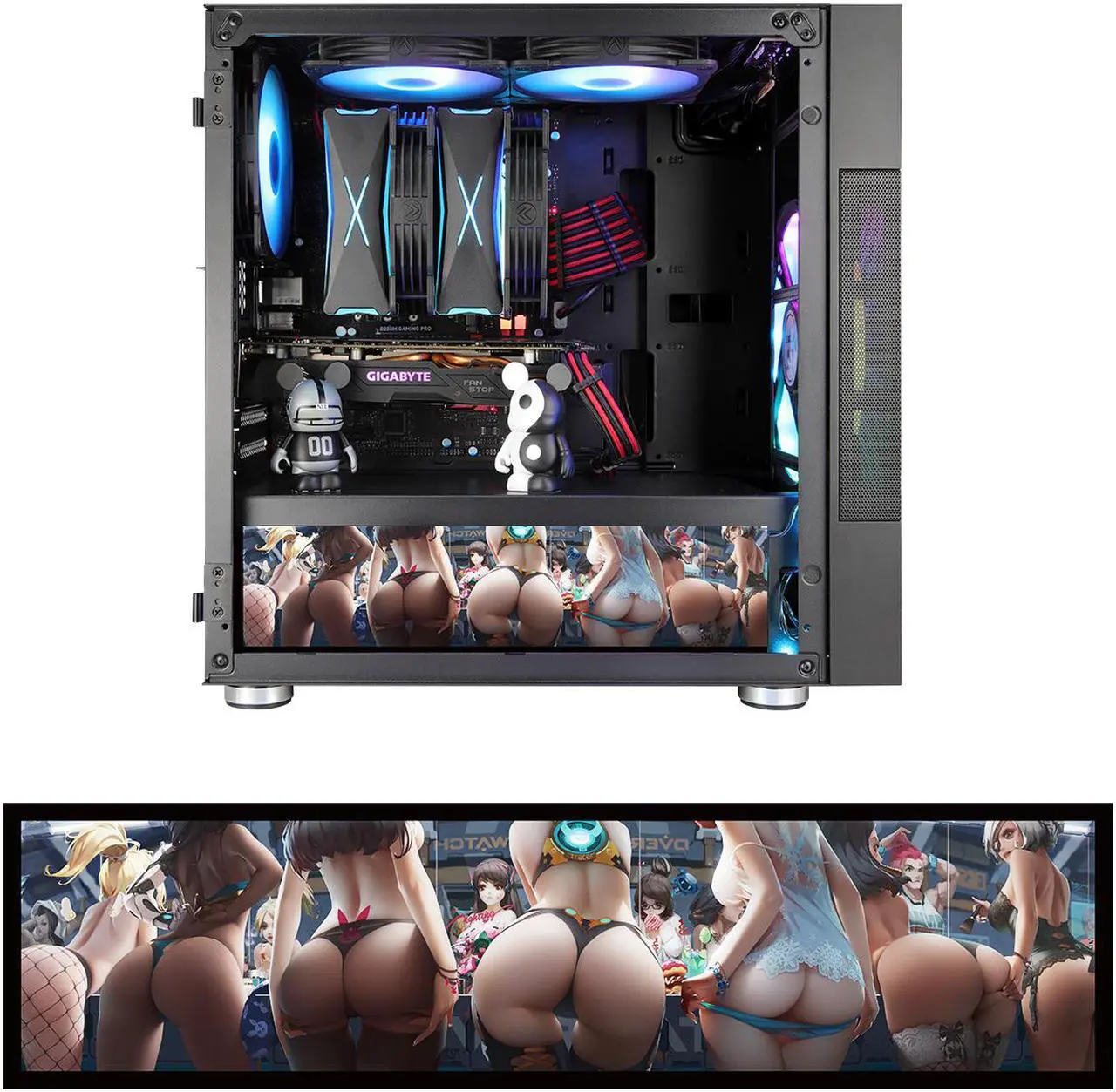 Main image of Vetroo Streetfighter Character Poster Display Board w/ LED Lights for Computer PC Case Decor Full HD 2K Multi-Mode Function 12.2" x 3.1" (Horizontal, B6)