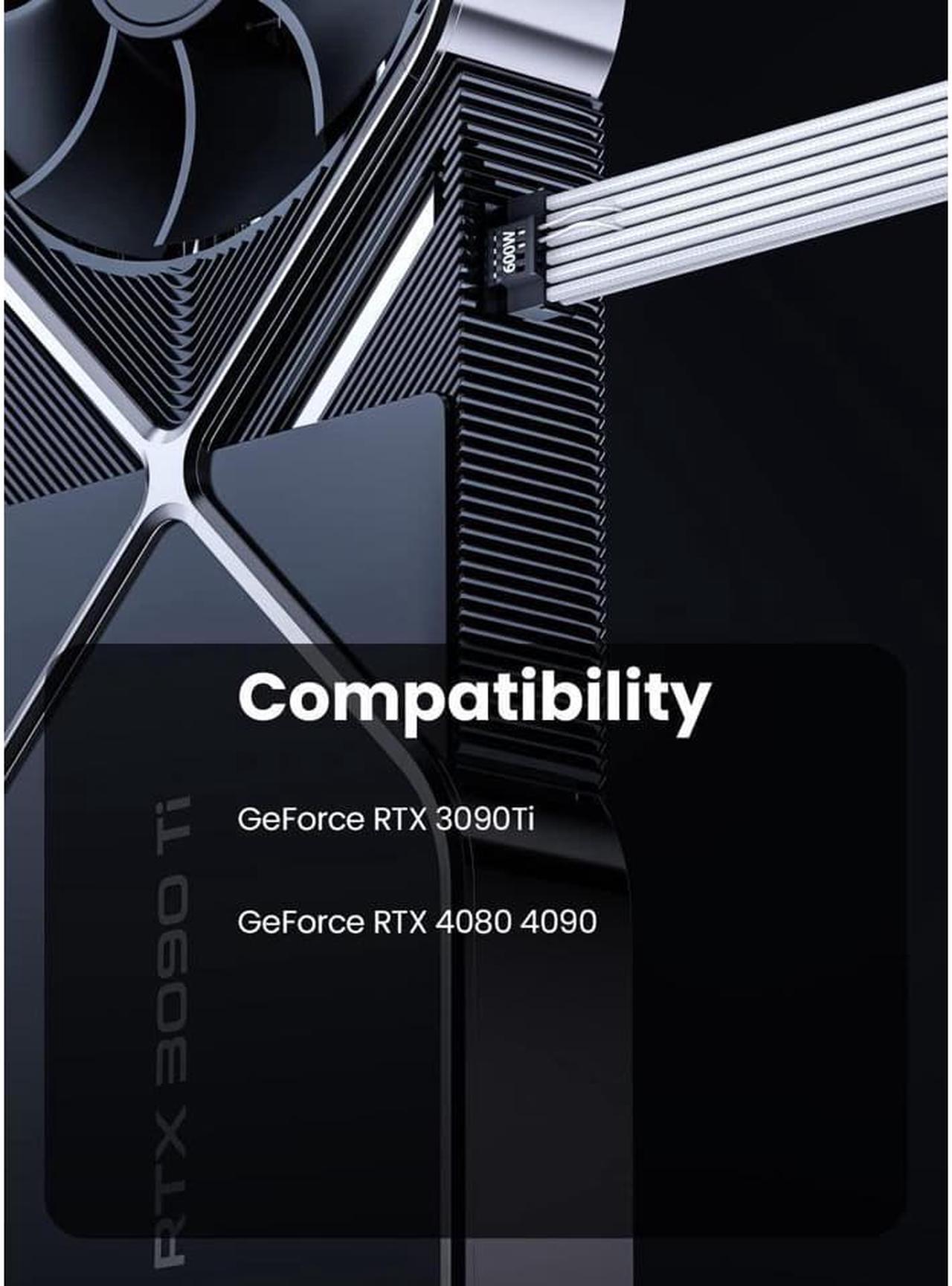 Alt view image 4 of 7 - PCI-e 5.0 Extension Cable16 Pin(12+4) 12VHPWR Male to PCIE 5.0 3x8(6+2) Pin Female 16AWG Cable Sleeved Compatible for GPU RTX 3090Ti 4070Ti 4080 4090
