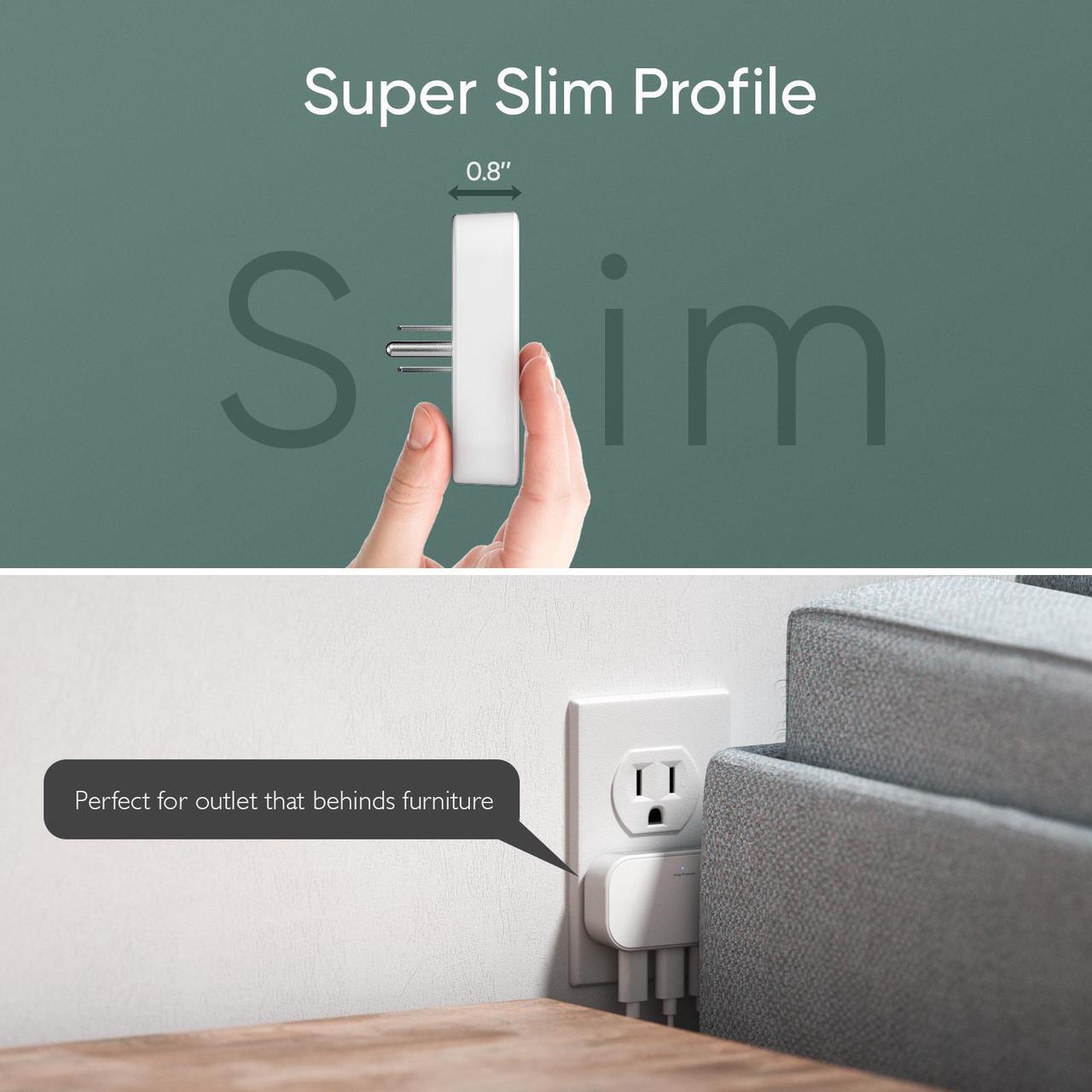 Alt view image 2 of 7 - Slim Flat USB Wall Charger, elecegg Ultra Thin 3 Port Wall Adapter with Smart IC, Low Profile Block Power Cube for iPhone, iPad, iPod, Android, Samsung Galaxy, and More
