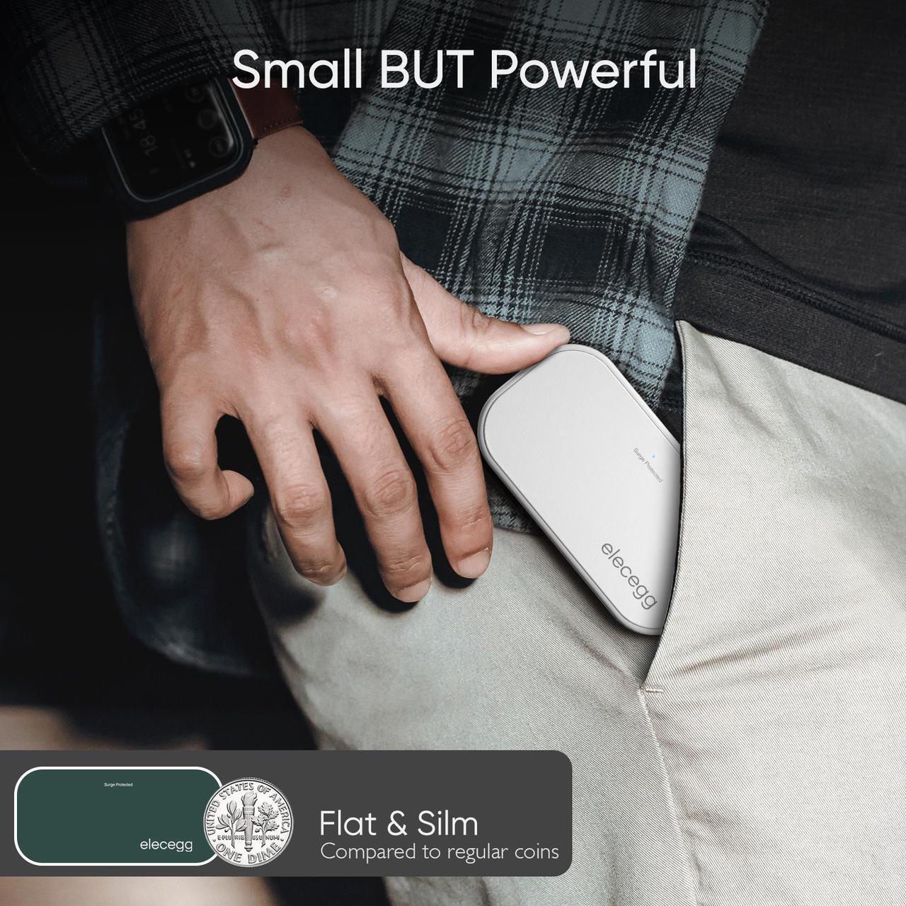 Alt view image 4 of 7 - Slim Flat USB Wall Charger, elecegg Ultra Thin 3 Port Wall Adapter with Smart IC, Low Profile Block Power Cube for iPhone, iPad, iPod, Android, Samsung Galaxy, and More