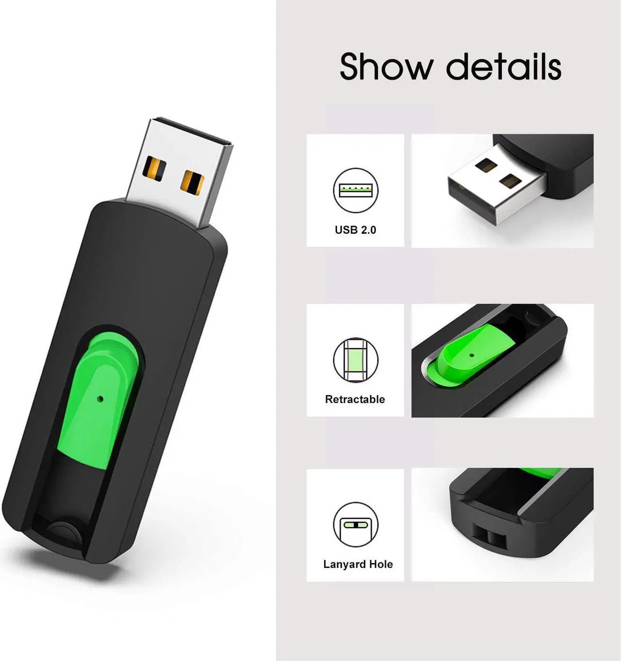 Alt view image 3 of 7 - 128GB Flash Drive USB Flash Drive 128 GB Thumb Drive USB 2.0 Memory Stick Zip Drive Backup Jump Drive Single 128GB 128G USB Drive for PC Laptop
