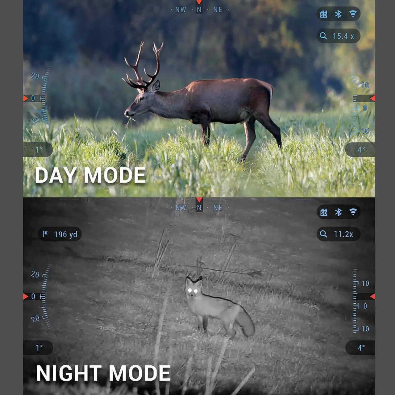 Alt view image 5 of 6 - ATN BINOX 4K 4-16X Smart Ultra HD Day/Night Vision Binoculars w/ Laser Rangefinder