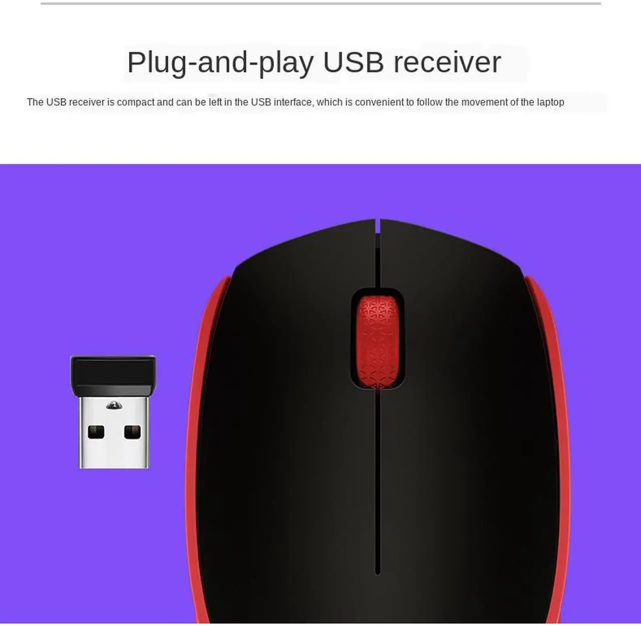 Alt view image 2 of 5 - Logitech M171 910-004645 Wireless USB mouse - Red