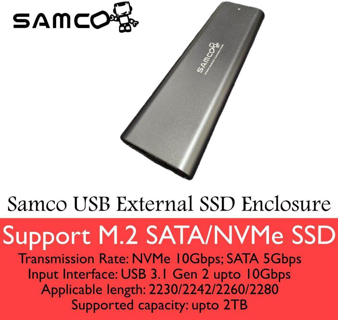 Samco M2 SATA/NVMe USB 3.1 10Gbps External SSD Enclosure