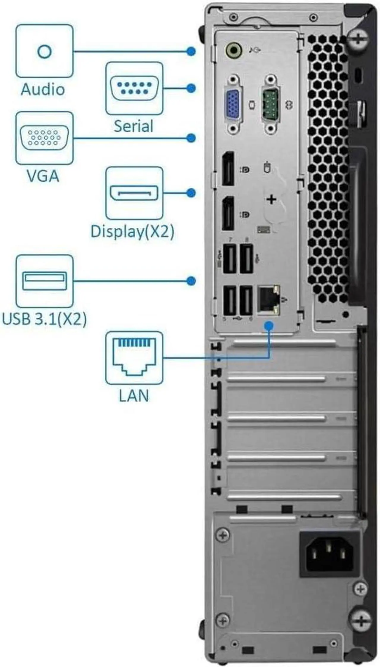 Alt view image 3 of 3 - Lenovo ThinkCentre M720S SFF, Intel Core i5-9400, 16GB RAM, 512GB SSD, Windows 11 Pro