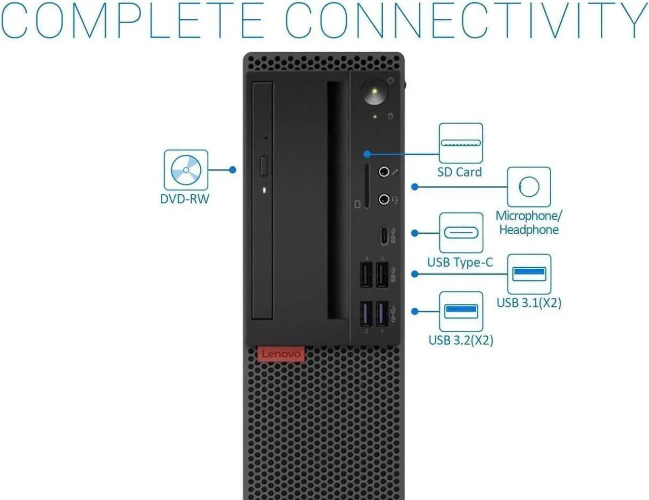Alt view image 2 of 3 - Lenovo ThinkCentre M720S SFF, Intel Core i5-9400, 16GB RAM, 512GB SSD, Windows 11 Pro
