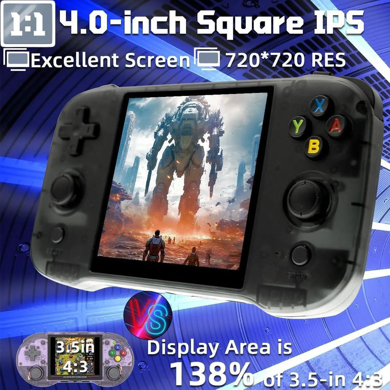 Alt view image 3 of 5 - R46S Handheld Game Console 4 inch 64GB (Black)