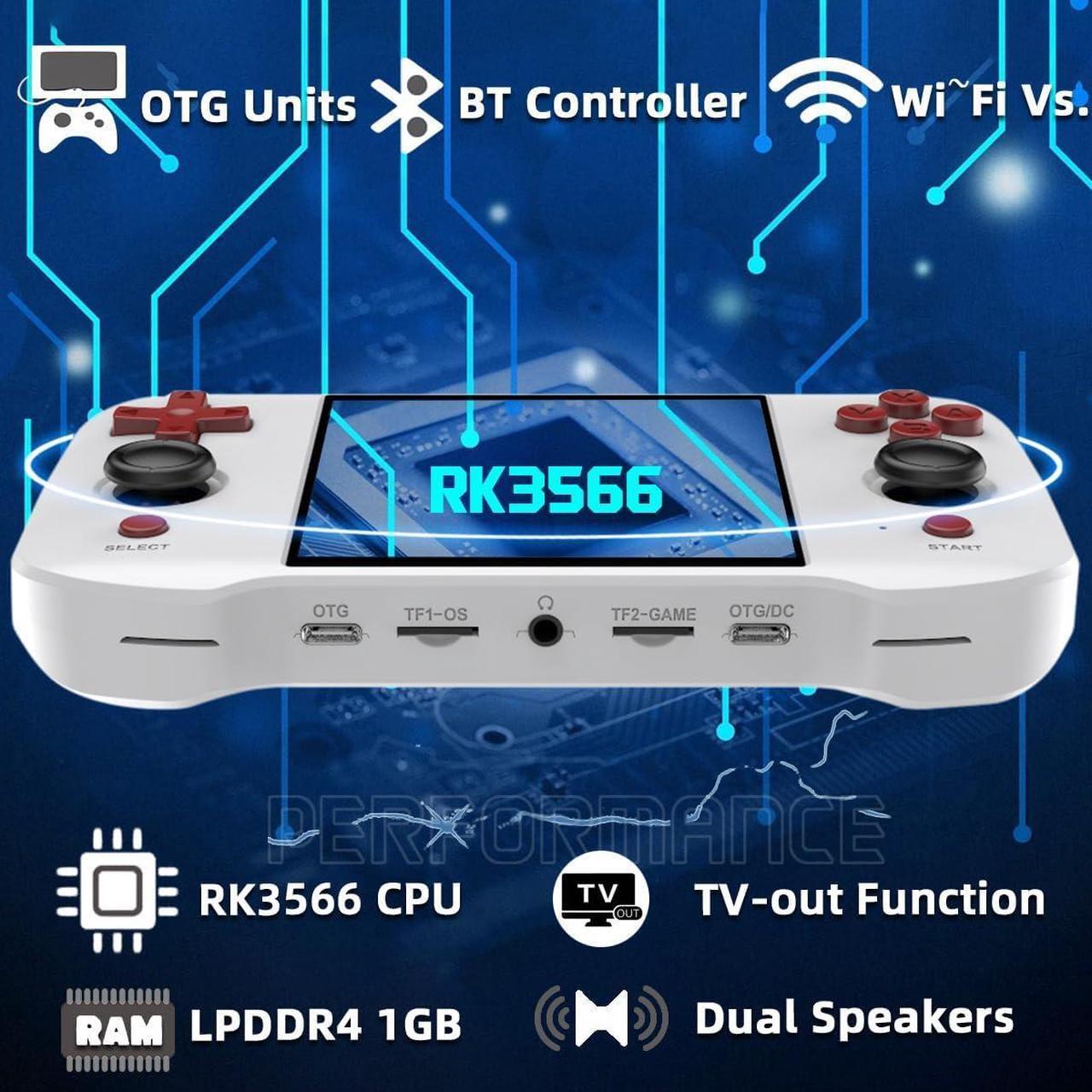 Alt view image 3 of 5 - R46S Handheld Game Console 4 inch 64GB (White)