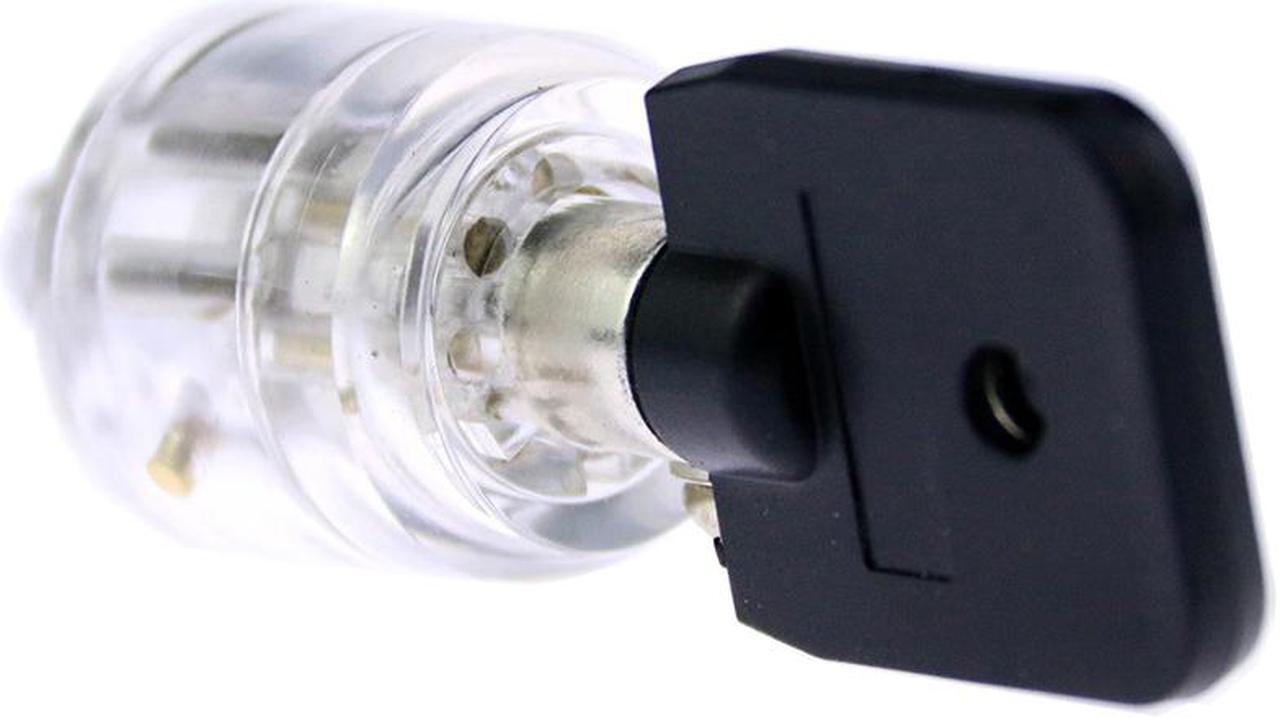 Alt view image 4 of 7 - 7 Pin Plum Lock Cylinder Transparent Tubular Lock Visible Pick Cutaway Practice View Padlock Training Skill for Locksmith