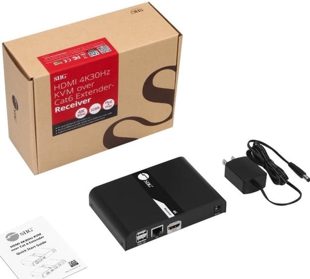 Alt view image 9 of 13 - SIIG HDMI 4K30Hz KVM over Cat 6 Extender Receiver CEH25L11S1