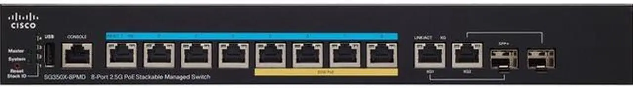 Main image of Cisco SG350X-8PMD 8-Port 2.5G PoE Stackable Managed Switch