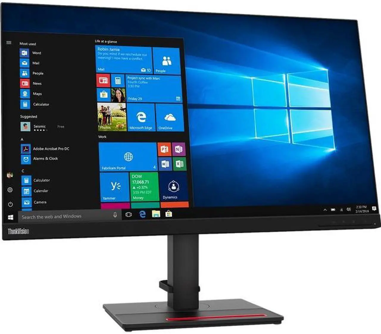 Alt view image 8 of 11 - Lenovo ThinkVision T27q-20 27" (2560 x 1440) 16:9 QHD Monitor