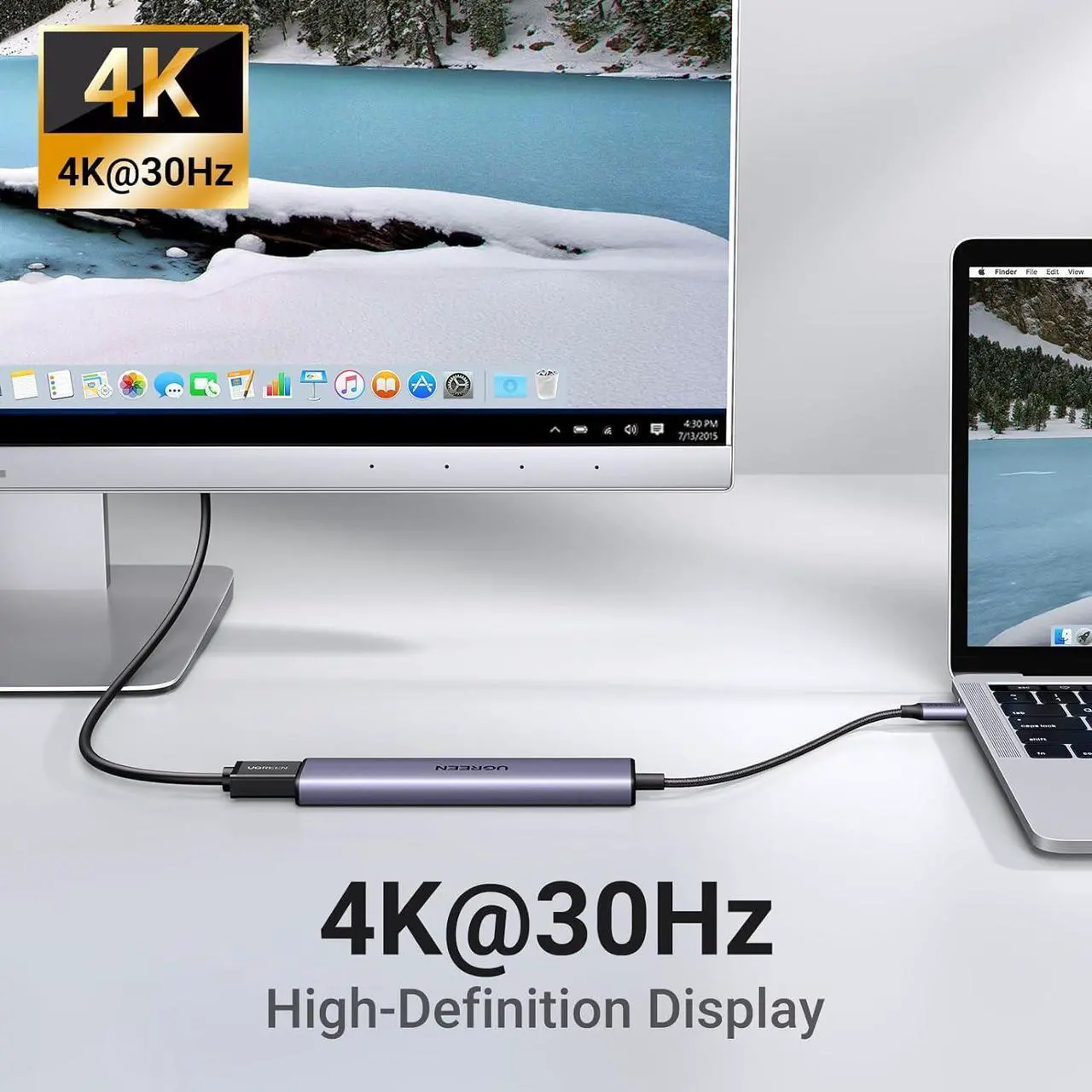 Alt view image 5 of 7 - UGREEN Revodok 105 USB C Hub 5 in 1 Multiport Adapter 4K HDMI, 100W Power Delivery, 3 USB-A Data Ports, USB C Dongle for MacBook Pro/Air, iPad Pro, iMac, iPhone 15 Pro/Pro Max, XPS, Thinkpad
