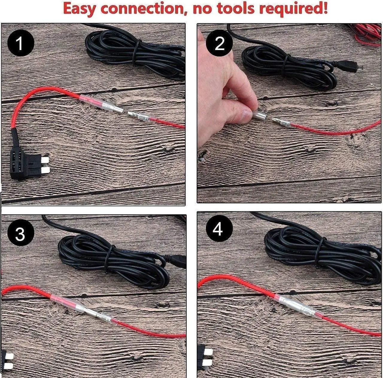 Alt view image 6 of 7 - Dash Cam Hardwire Kit 12-24V to 5V / 3A, Micro USB & Mini USB Hard Wire Kit Fuse for Dashcam, Dash Camera Charger Power Cord,  13ft)