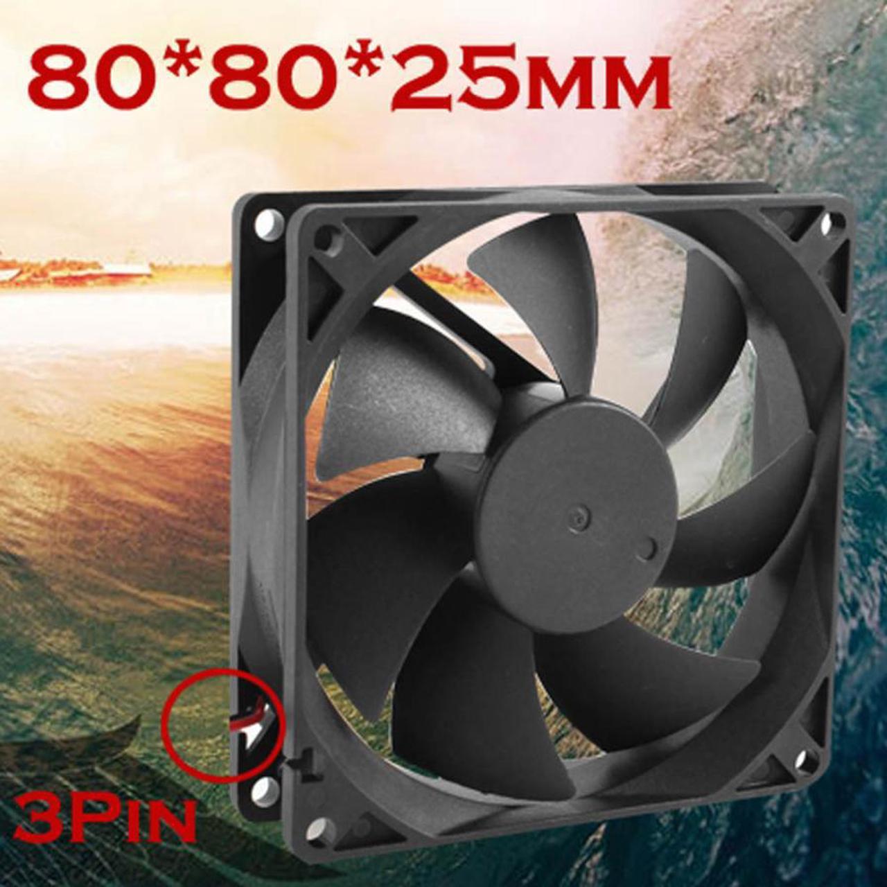 rgb cooling fan Quiet 8cm/80mm/80x80x25mm 12V Computer/PC/ Silent Cooling Case Fan Black with 3PIN