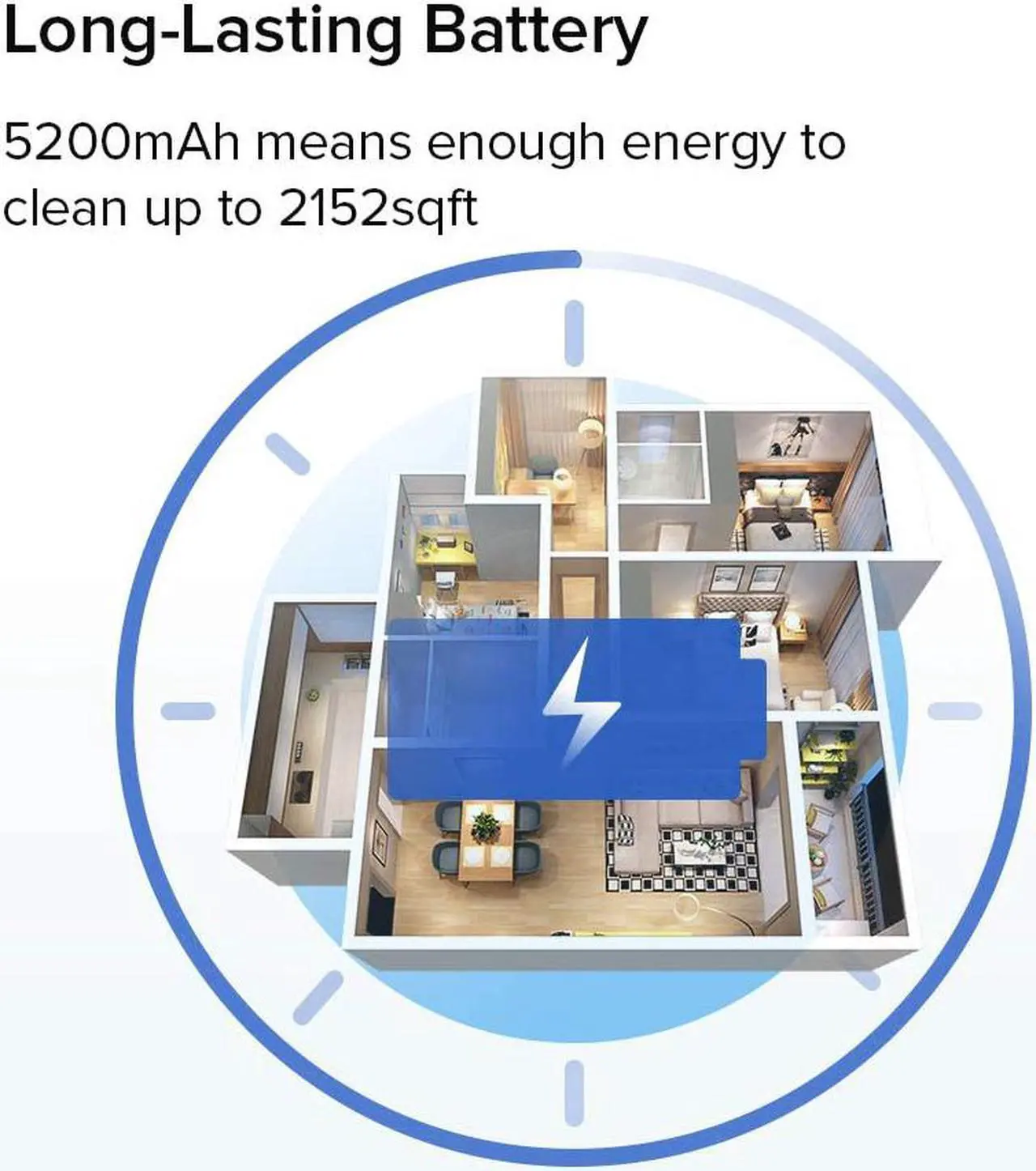 Alt view image 6 of 7 - GEERLEP D2-001 1500Pa Robot Vacuum Cleaner Wi-Fi Connectivity, Works with Alexa, Good for Pet Hair, Carpets, Hard Floors, Self-Charging,120min Runtime