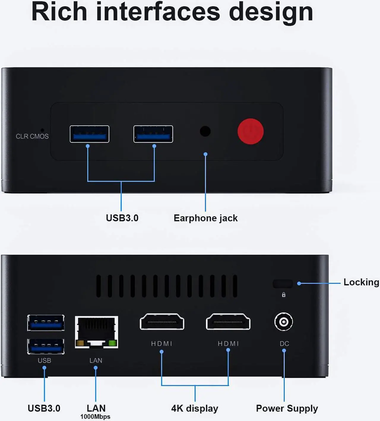 Main image of Mini PC Model GKmini Intel Gemini Lake Refresh Processor J4125 (4C/4T, 4M Cache, 2.0GHz up to 2.7GHz), DDR 8G,SSD 128GB, Bluetooth 4.0 (GKmini8+128)