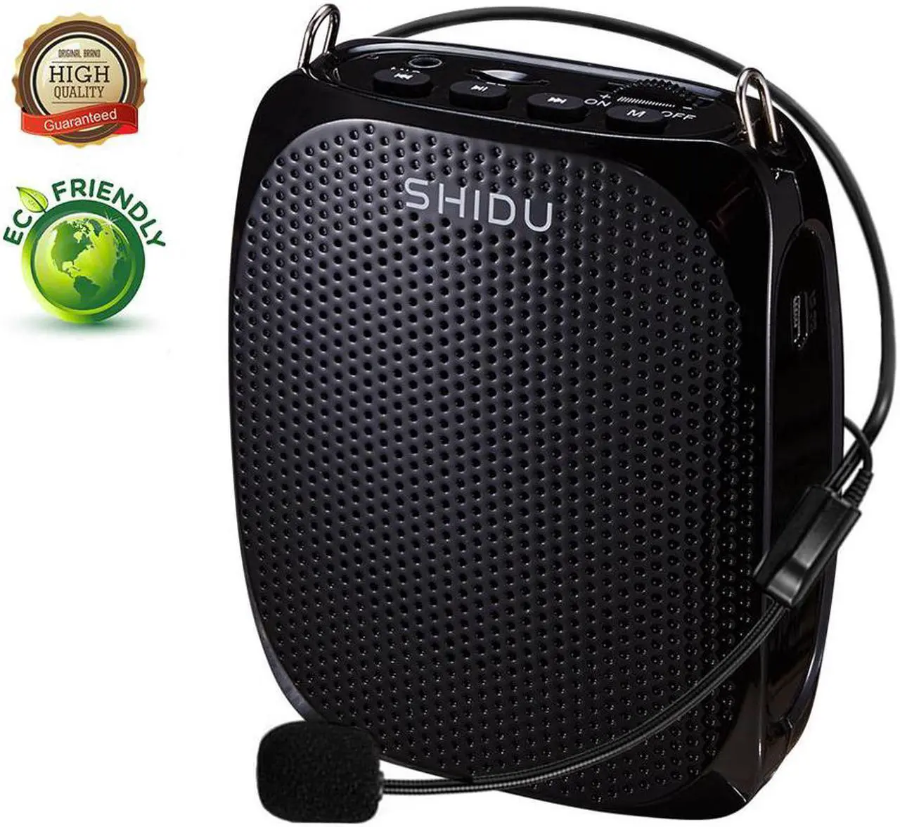 Main image of Shidu Portable Rechargeable Mini Voice Amplifier with Wired Microphone Headset and Waistband Supports MP3 Format Audio for Teachers Singing Coaches Training Presentation Tour Guide