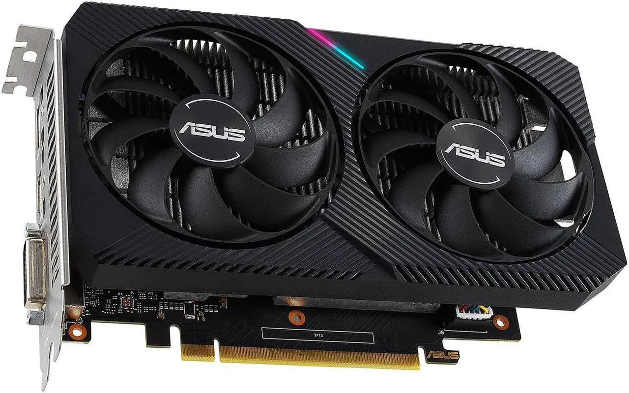 Alt view image 2 of 6 - ASUS Dual GeForce® GTX 1650 MINI OC edition 4GB GDDR6 mini graphics card is equipped with two powerful axial fans, designed for Intel® NUC 9 Extreme kit, Intel® NUC 9 Pro kit, and other small chassis!