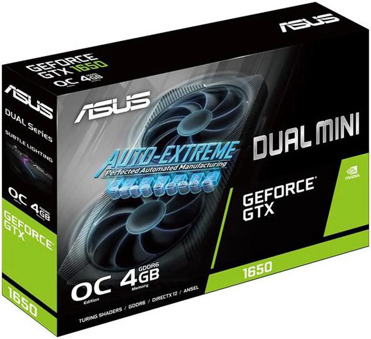 Alt view image 6 of 6 - ASUS Dual GeForce® GTX 1650 MINI OC edition 4GB GDDR6 mini graphics card is equipped with two powerful axial fans, designed for Intel® NUC 9 Extreme kit, Intel® NUC 9 Pro kit, and other small chassis!