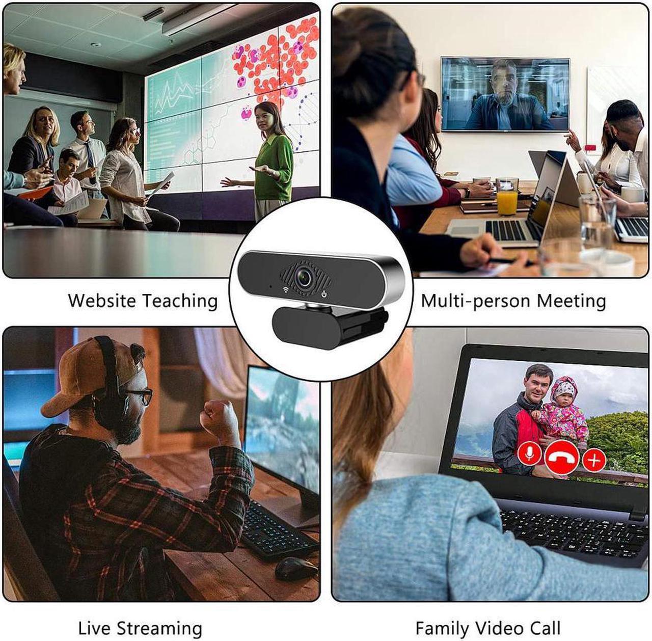 Alt view image 4 of 7 - 1080P Webcam with Microphone, NEK Tech Webcam Full HD PC Skype Camera, Video Calling and Recording for Computer Laptop Desktop, Plug and Play USB Camera for YouTube, Compatible with Windows