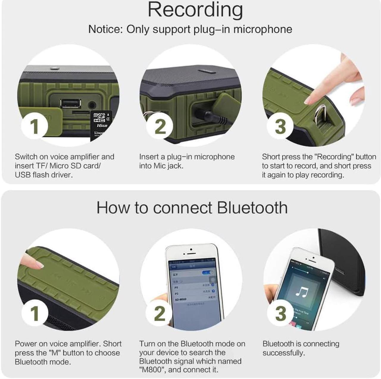 Alt view image 7 of 7 - New Wireless Voice Amplifier Portable Microphone with Speaker 18W Rechargeable PA System Waterproof Personal Voice Enhancer for Teachers Outdoor Activities Meeting Yoga