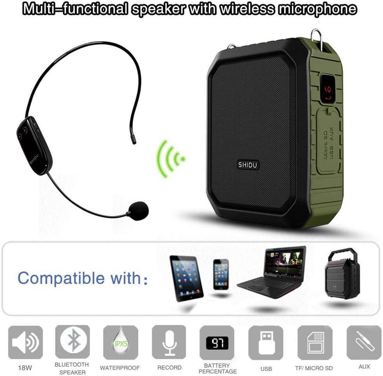 Alt view image 2 of 7 - New Wireless Voice Amplifier Portable Microphone with Speaker 18W Rechargeable PA System Waterproof Personal Voice Enhancer for Teachers Outdoor Activities Meeting Yoga