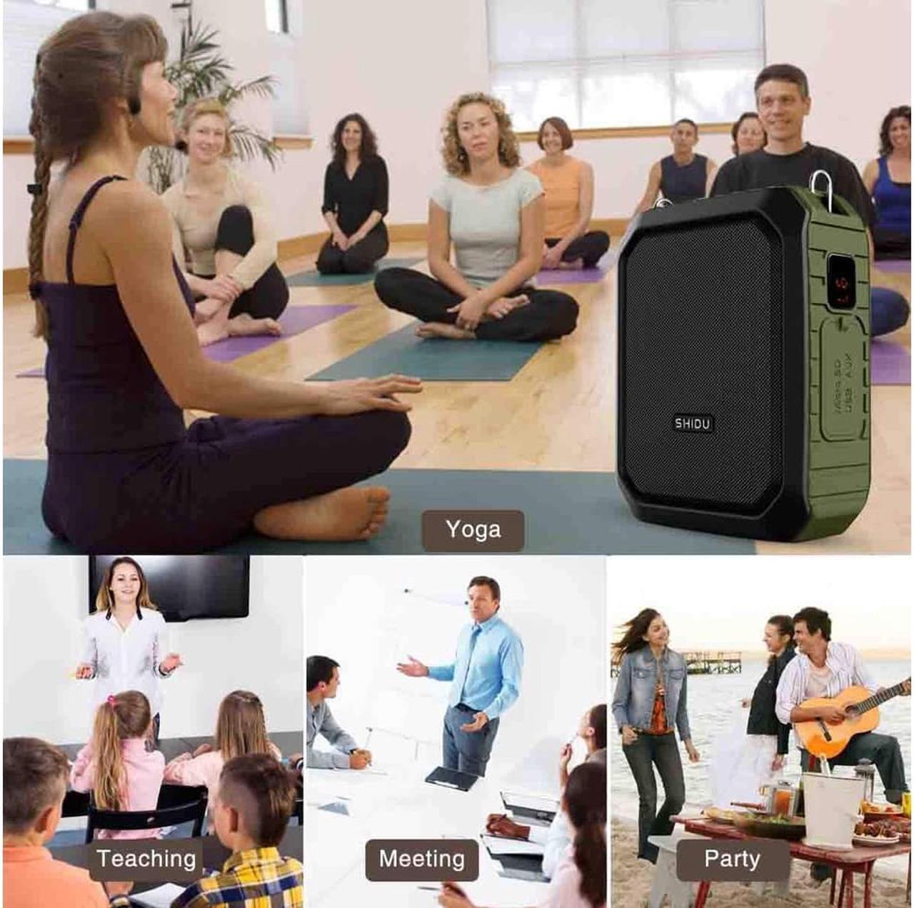 Alt view image 5 of 7 - New Wireless Voice Amplifier Portable Microphone with Speaker 18W Rechargeable PA System Waterproof Personal Voice Enhancer for Teachers Outdoor Activities Meeting Yoga