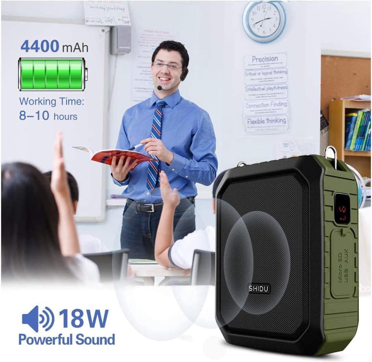 Alt view image 6 of 7 - New Wireless Voice Amplifier Portable Microphone with Speaker 18W Rechargeable PA System Waterproof Personal Voice Enhancer for Teachers Outdoor Activities Meeting Yoga