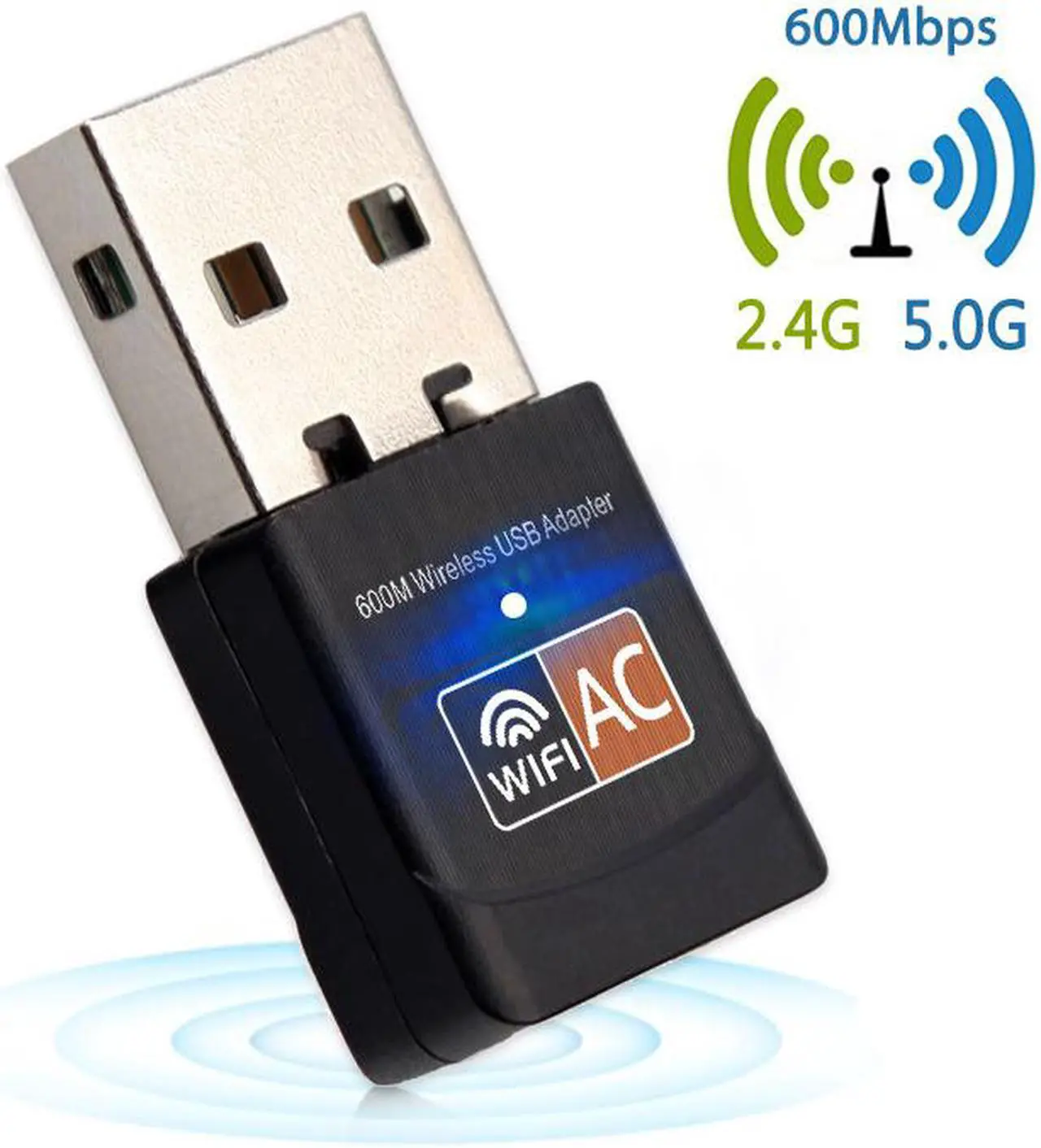 Alt view image 4 of 4 - SAKOSE 5B09 USB WiFi adapter 600Mbps WIFI dongle dual frequency 2.4GHz / 5GHz 802.11 ac / a / b / g / n WEP, WPA / WPA2 thernet network LAN card, mini size easy to set up Support Windows 10/7 / XP / 8