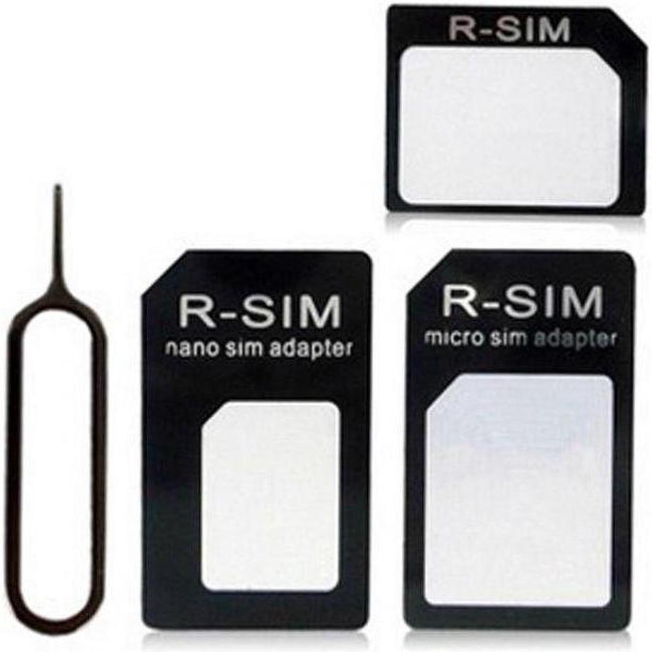 Main image of Nano Sim Card to Micro Sim & Standard Sim Card Adapter Adaptor Converter with Ejection Pin for iPhone and Cell Phone