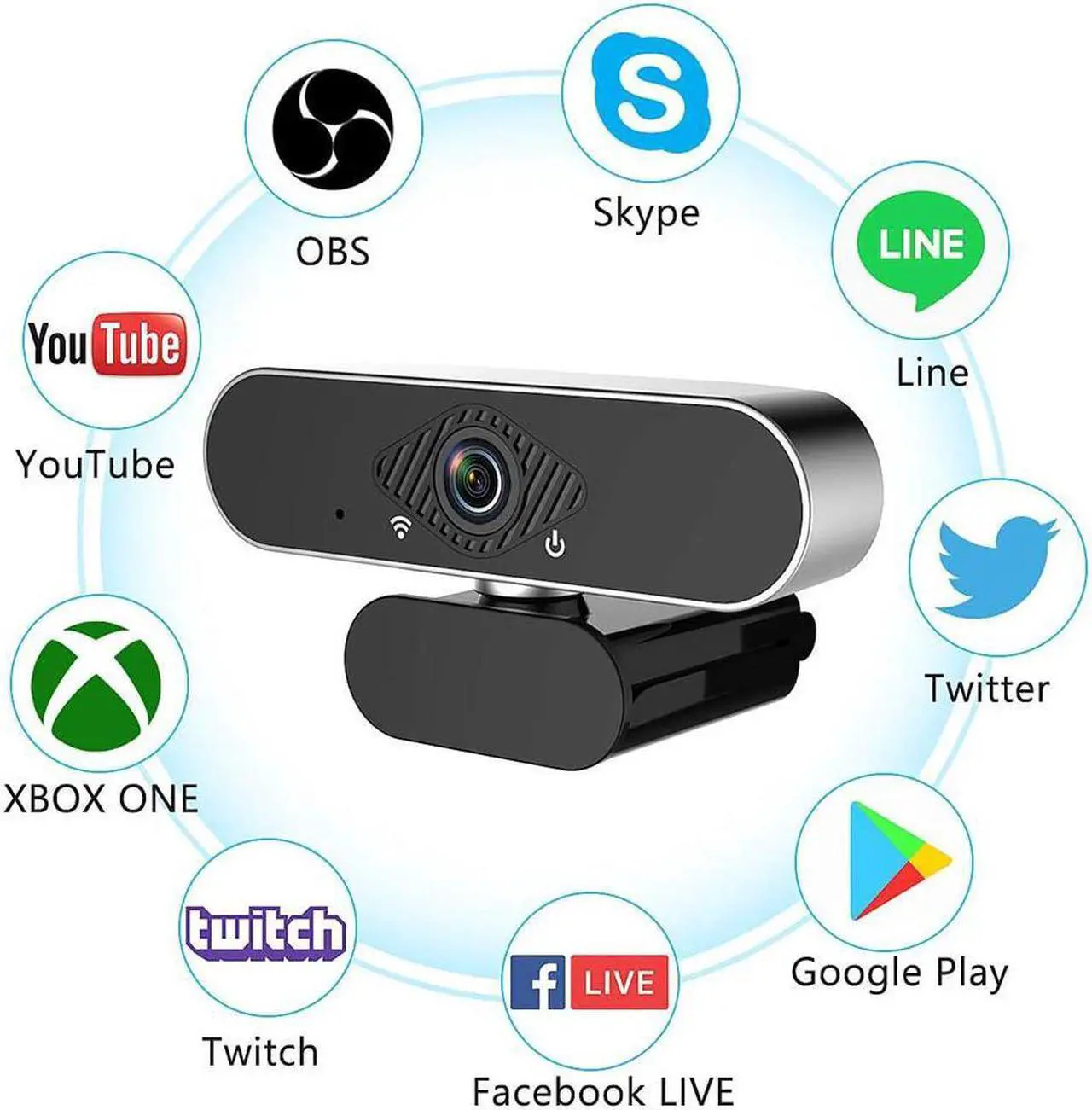 Alt view image 6 of 7 - 1080P Webcam with Microphone, NEK Tech Webcam Full HD PC Skype Camera, Video Calling and Recording for Computer Laptop Desktop, Plug and Play USB Camera for YouTube, Compatible with Windows