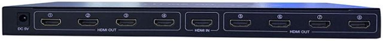 Alt view image 2 of 5 - SA HDMI Splitter - 8-Port - 3D 1080P - HDMI Splitter 1 In 8 Out - 8 Way HDMI Splitter - HDMI Port Splitter -For PS 3/4, Xbox, HDTVs, projectors, PC monitors,Blu-ray DVD player