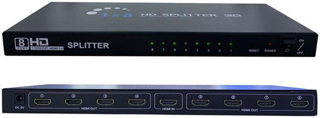 Main image of SA HDMI Splitter - 8-Port - 3D 1080P - HDMI Splitter 1 In 8 Out - 8 Way HDMI Splitter - HDMI Port Splitter -For PS 3/4, Xbox, HDTVs, projectors, PC monitors,Blu-ray DVD player