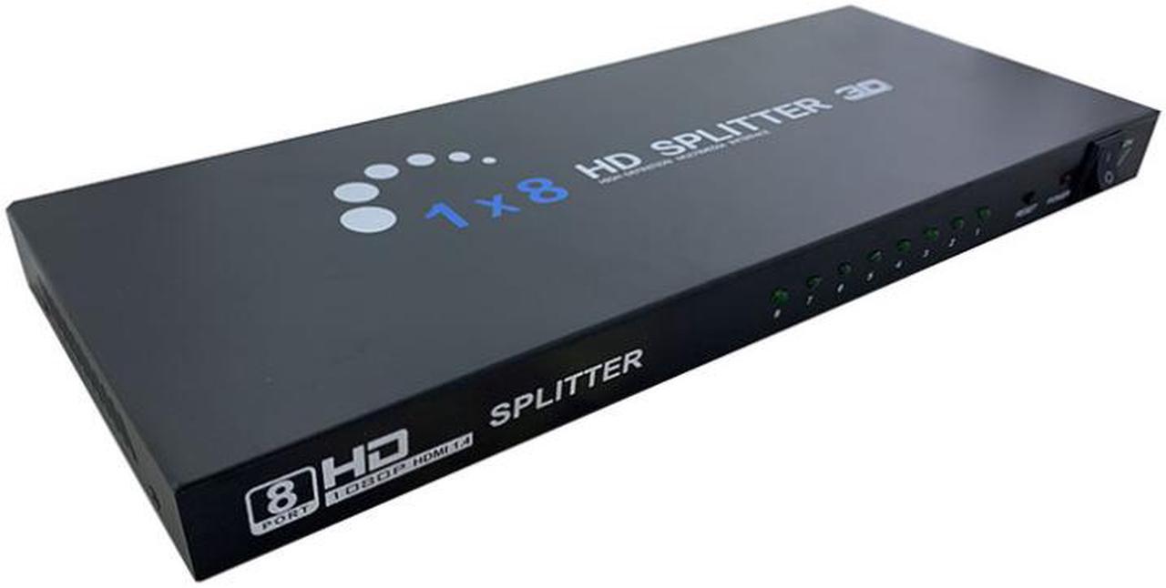 Alt view image 4 of 5 - SA HDMI Splitter - 8-Port - 3D 1080P - HDMI Splitter 1 In 8 Out - 8 Way HDMI Splitter - HDMI Port Splitter -For PS 3/4, Xbox, HDTVs, projectors, PC monitors,Blu-ray DVD player