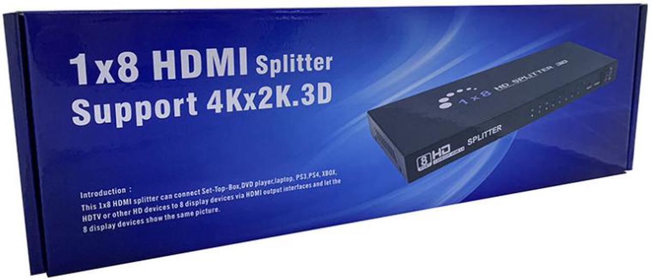 Alt view image 5 of 5 - SA HDMI Splitter - 8-Port - 3D 1080P - HDMI Splitter 1 In 8 Out - 8 Way HDMI Splitter - HDMI Port Splitter -For PS 3/4, Xbox, HDTVs, projectors, PC monitors,Blu-ray DVD player