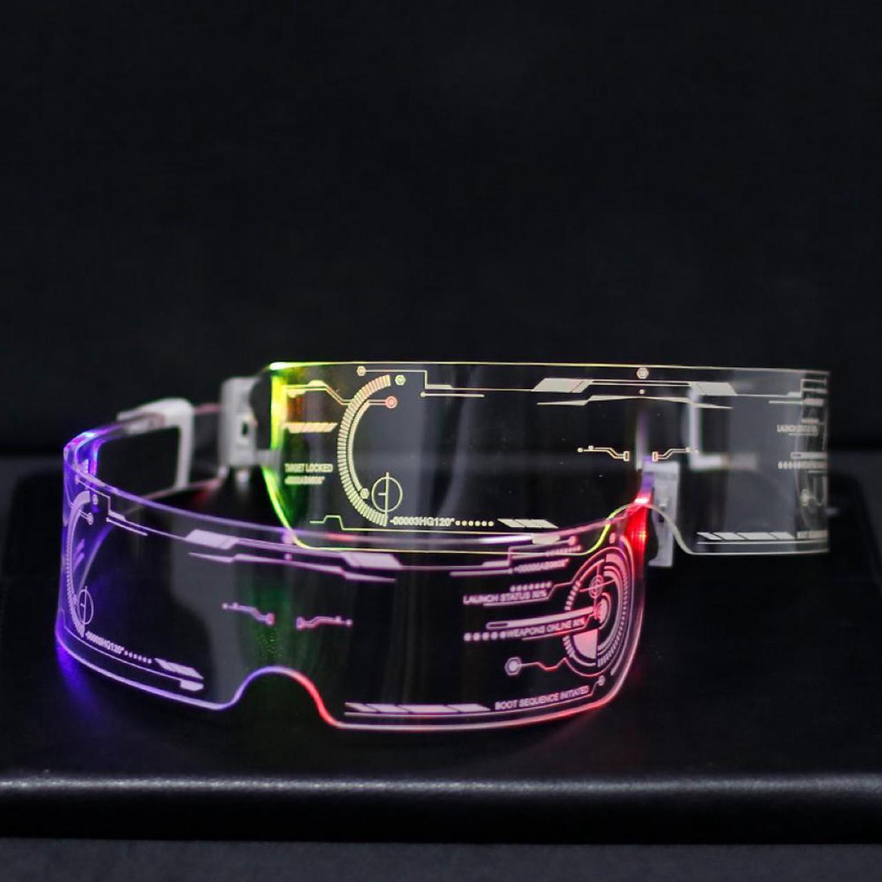 Alt view image 4 of 7 - LED Light up Glasses - Rainbow Steampunk Goggles Novelty Funny Rave Glasses for Kids Adults Birthday Halloween Christmas Party Eyewear (pink)